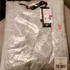 NEW U.S. Polo Assn. Sparkly Heather Gray Cable Knit Sweater